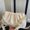 2025 New Niche Pearl Portable Pleated Cloud Bag Women's High-value Shoulder Underarm Bag Casual Messenger Bag