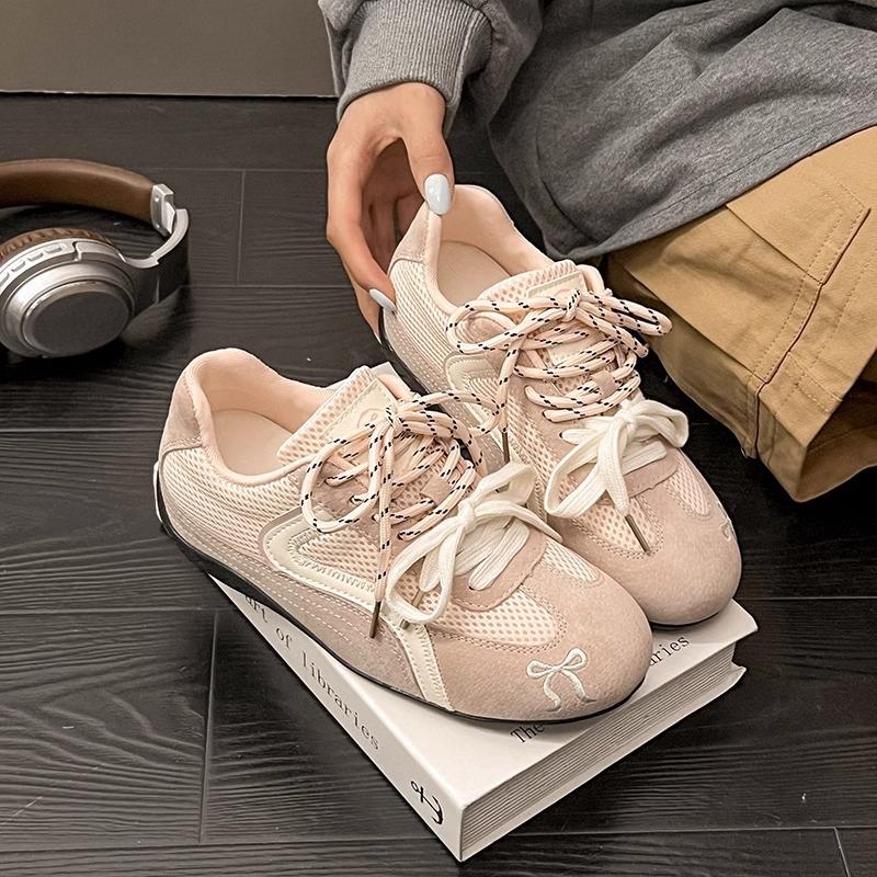 Xiaoxiang Pink German Training Single Shoes Women's 2025 New Color Matching Leisure Sports Inner Height-increasing Thick-soled Birken Forrest Gump Bo