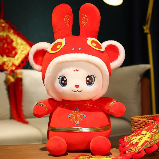 Изысканное украшение в виде куклы-кролика, очаровательная плюшевая игрушка в виде кролика, плюшевое животное, новогодний талисман для дома 2023 года