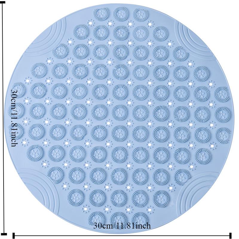 Круглый противоскользящий коврик из TPR для ванной комнаты, бытовой гидрофобный быстросохнущий напольный коврик на присоске, массажный коврик для ванной комнаты