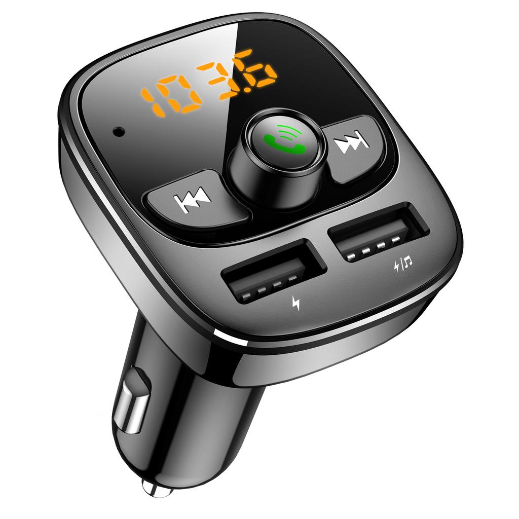 Автомобильный MP3-плеер Bluetooth 5.4 FM-передатчик Автомобильное зарядное устройство Адаптер Dual USB Поддержка TF-карт и U-дисков Громкая связь