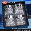 Whiskey Rocks Glass with Luxury Box - Set of 4pcs, 11 Oz Transparent Whiskey Glass for Scotch, Cocktail Drinks, Unique Gifts for