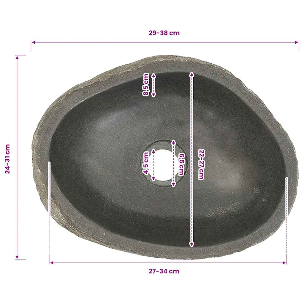River Stone Oval Washbasin (29 38) * (24 31) cm