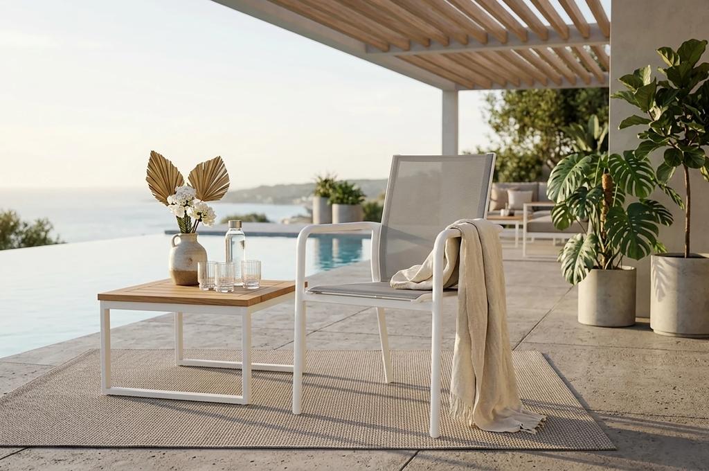 Krzesło ogrodowe soller  65x55x88 zumm białe aluminium homms