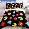 3PCS Pac Game Bedding Set Duvet Cover Closure Includes 1 Duvet Cover & 2 Pillowcases for All Seasons Bedroom Decor Christmas Fan gifts