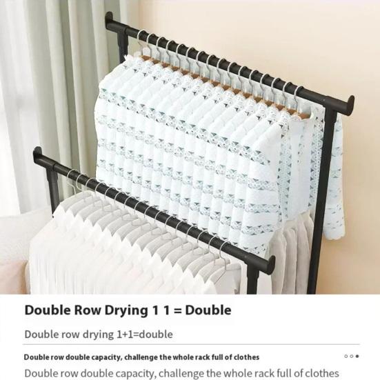 Modern Modular Storage Rack Coat Hanger Strong Load-bearing Easy Assembly Double Rod