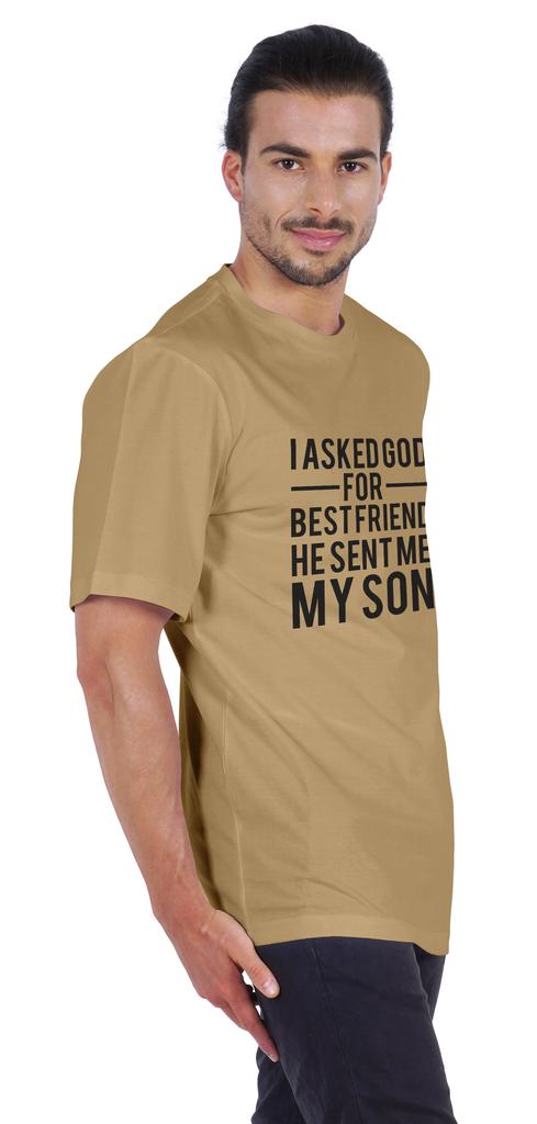 Inkmeso Men  S Graphic Printed   I Asked God For Best Friend He Sent Me My Son   Tshirt Crew Neck Tee For Father Son