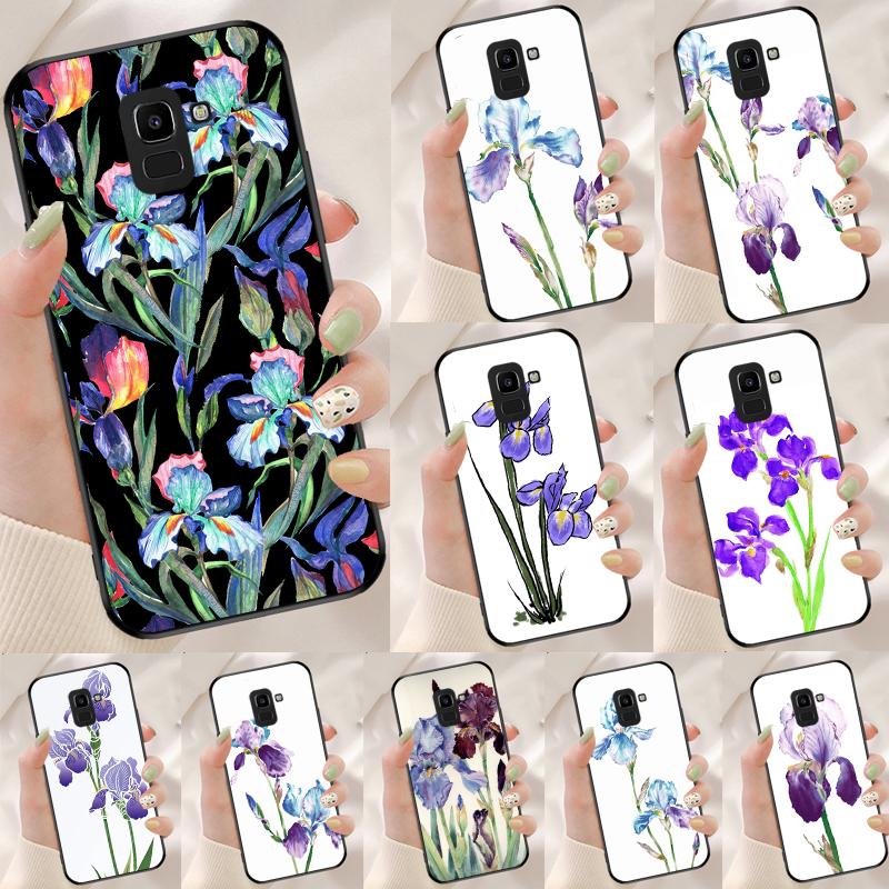 Iris Purple Flower Watercolor For Samsung Galaxy M33 M35 M55 M15 M12 M13 M14 M34 M54 M53 M21 M31 M11 M32 M52 M06 M16 Case