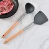 Wooden Handle Scoop For Nonstick Pan Ladle Turner Spatula Cooking Tools Spoon Kitchen Gadget