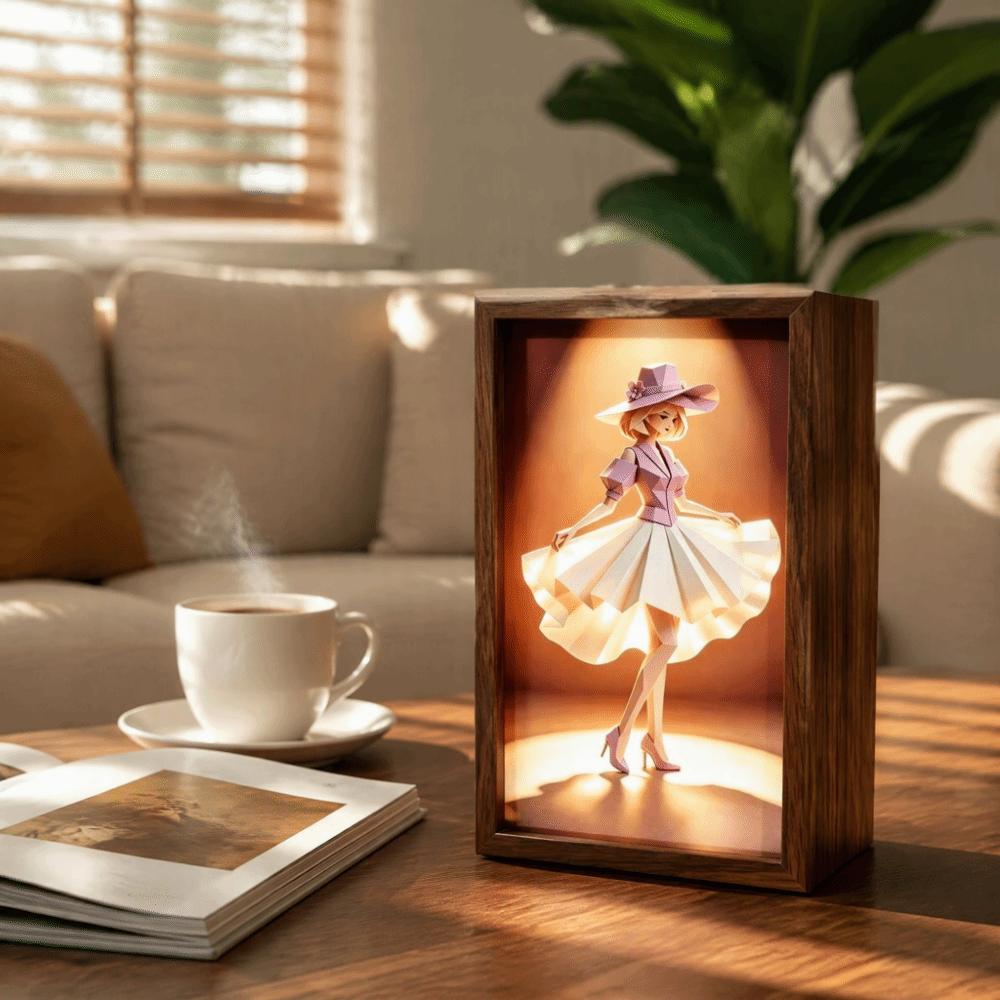 Elegant Design Tissue Box Wooden Desktop Ballet Girl Tissue Box Tissue Storage Box  Home Offices