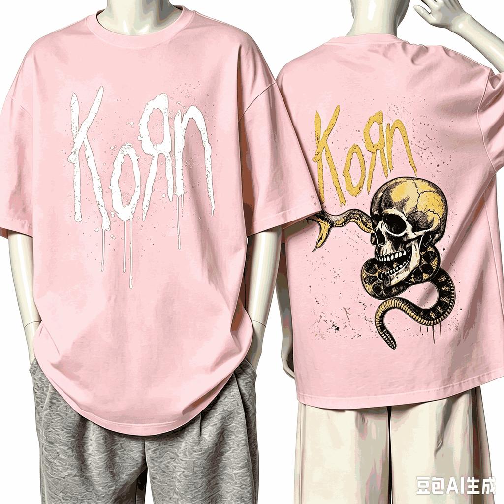 Korn Хот Бэнд Винтажная Футболка Унисекс Певец Хлопок Унисекс Футболка Новая Футболка Унисекс Топ 2026 Лето Новая Мода Оверсайз Унисекс