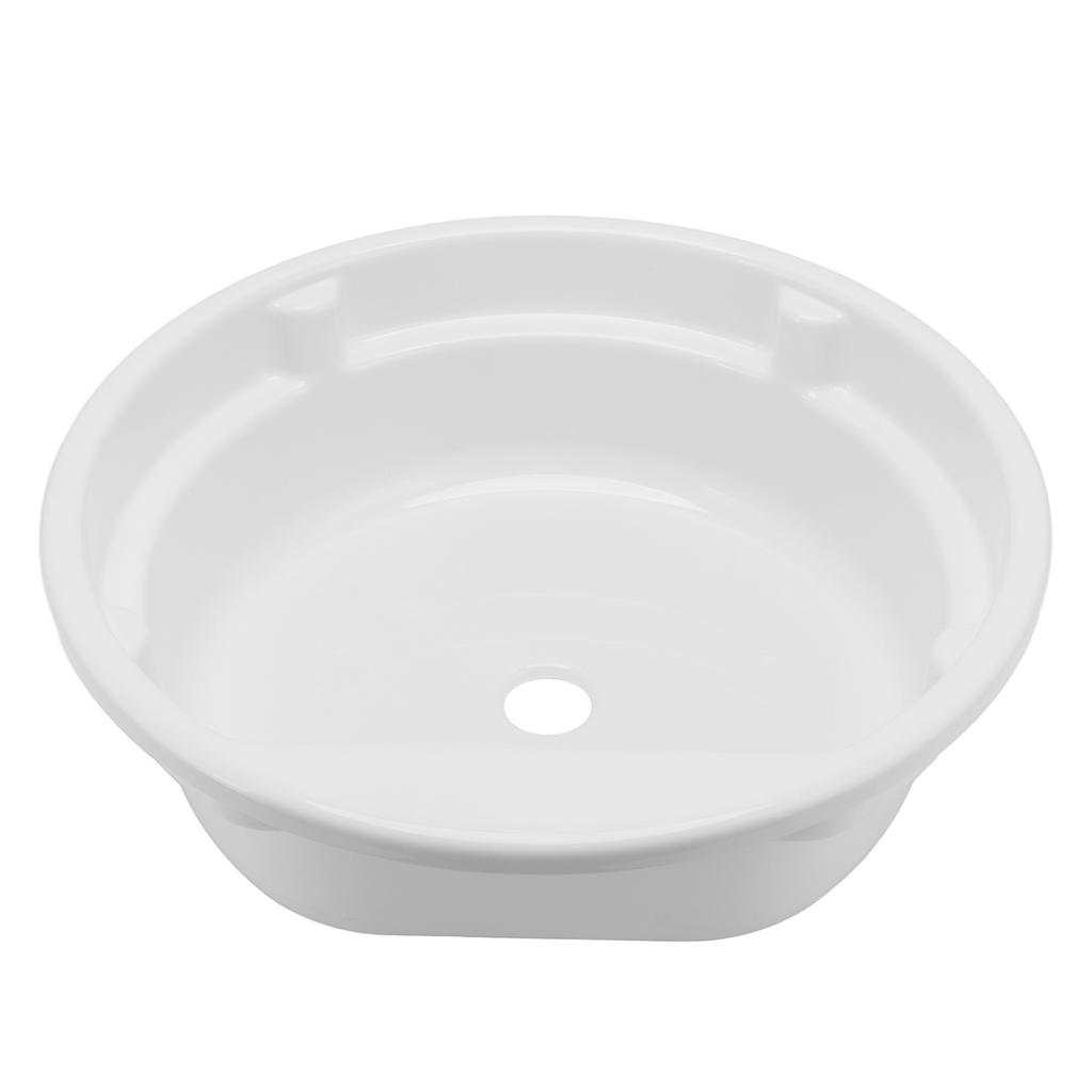 Раковина-чаша для ванной комнаты RV 430x140мм Круглая Белая для мытья рук Акриловая Большая вместимость для автодома, каравана