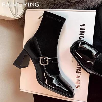Женские ботильоны на высоком каблуке, модная кожаная обувь для женщин, тренд 2025 года, зимняя дизайнерская новая брендовая удобная элегантная повседневная женская обувь Zapatos