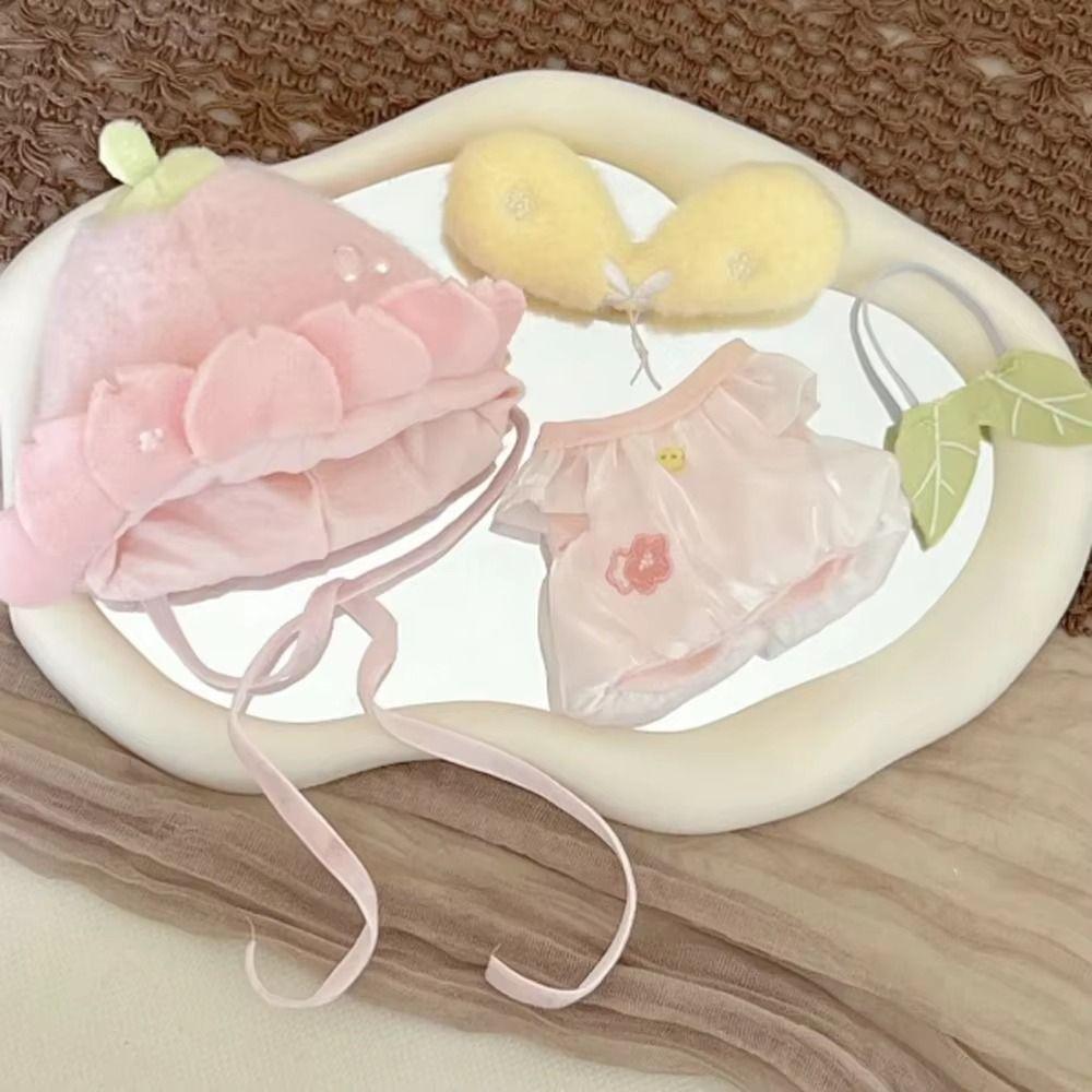 Pink Set Cotton Doll's Clothes Set Cartoon 10/20cm Doll Clothes Kids Gift