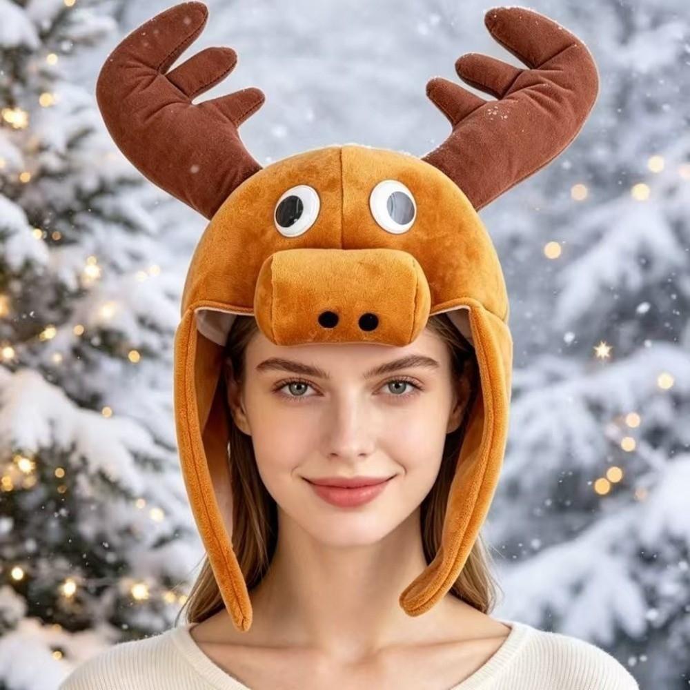 Plush Deer Hat Deer Shape Party Costume Hat New Animal Headwear  Holiday Cosplay