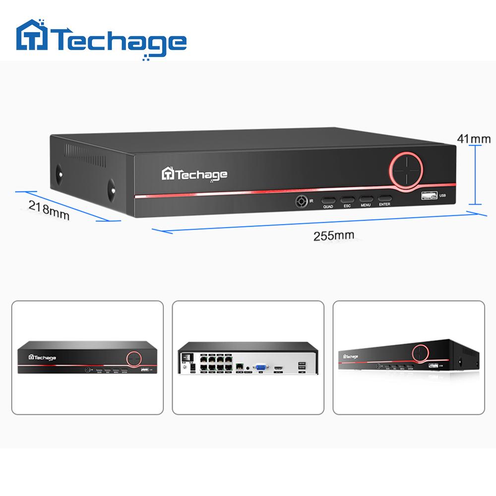 Techage 8-канальная 4-мегапиксельная PTZ-система безопасности POE IP-камера Открытый AI Обнаружение человека Двустороннее аудио-видеонаблюдение NVR Комплект камеры