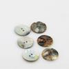 Круглые пуговицы с двумя ушками из натуральной конской кожи в пятнистую клетку для рубашек, пальто и костюмов