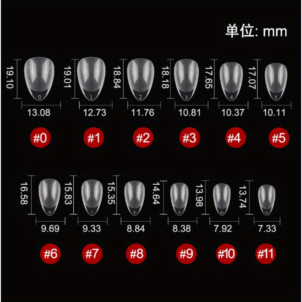 Набор из 240 штифтов Naked Almond — очень короткие, полуматовые, с глянцевыми овальными и стилетными кончиками в прозрачной коробке для хранения — идеально подходит для самостоятельного нейл-арта