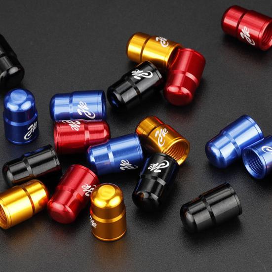 2 шт. крышки стержня клапана велосипедной шины Пыленепроницаемый и герметичный воздушный клапан шины Крышка из алюминиевого сплава Универсальная для горных велосипедов Шоссейные велосипеды Мотоциклы Велосипеды