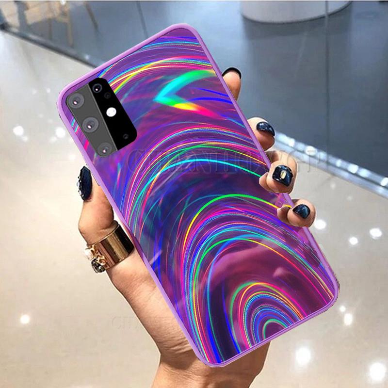 Для Samsung Galaxy A51 A71 чехол 3D радужный блеск мягкий чехол для Samsung A10 A20 A30 A50 A70 A10S A20S A30S A50S голографическая призма лазерный чехол для телефона