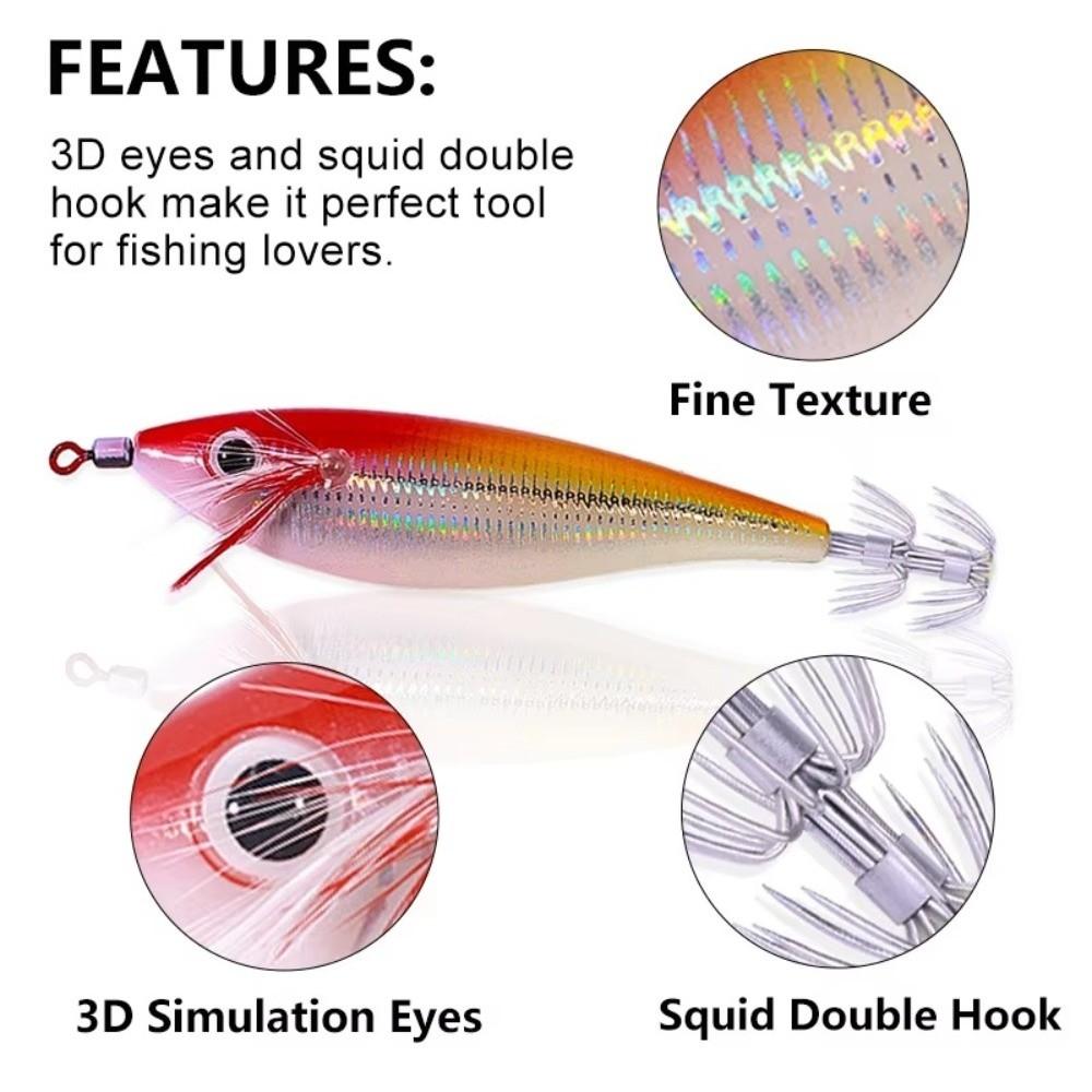 2pcs 2pcs Pack Squid Jigging Lure 10cm Length Octopus Fishing Bait Artificial Bait Fishing