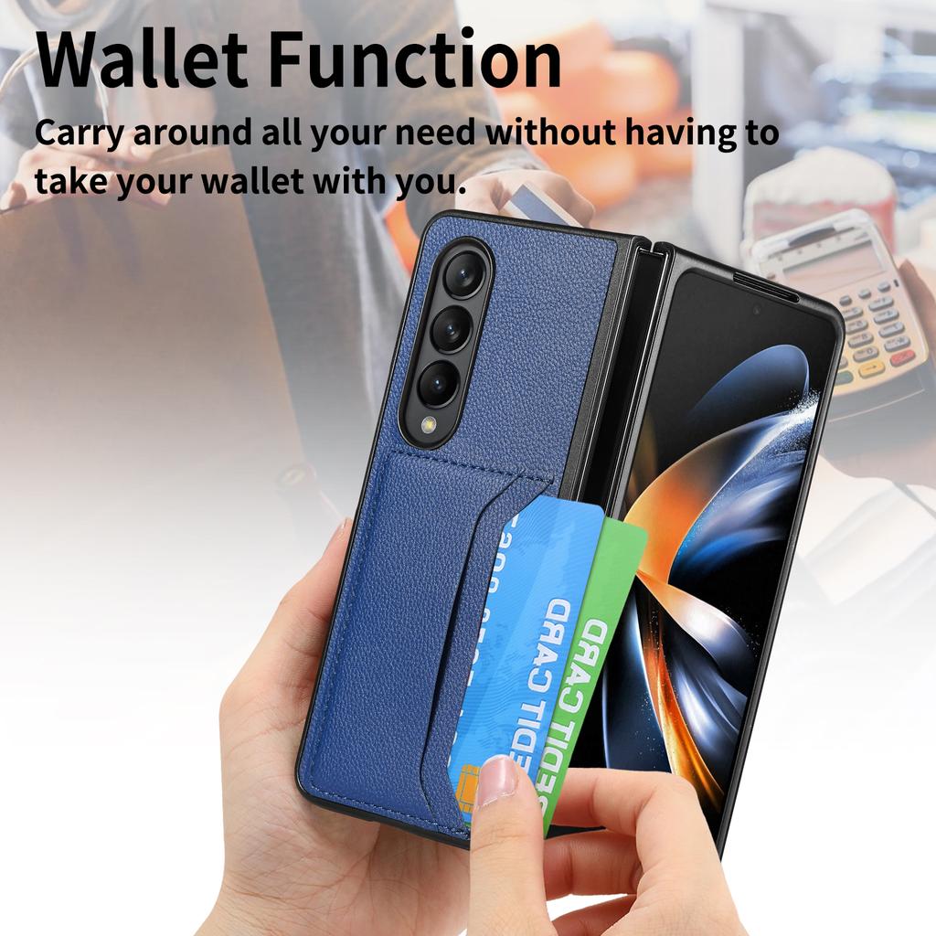 Кожаный деловой чехол с слотом для карт для Samsung Galaxy Z Fold 4 Fold3 Fold4 Fold2 Fold 3 2 5g Zfold4, матовая сумка для телефона