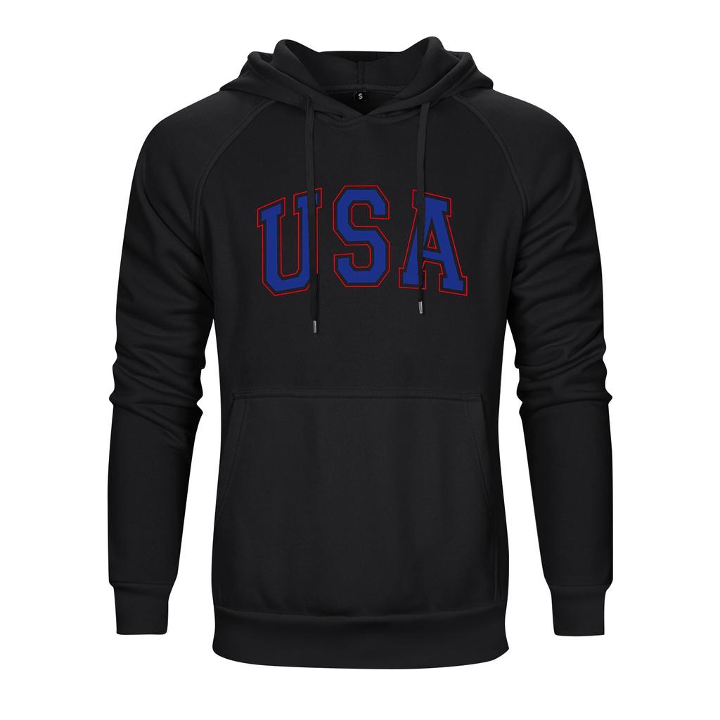 Men's Loose Printed Hooded Sweatshirt Men's Casual Fashion Sports Raglan Sleeves Pullover Sweatshirt