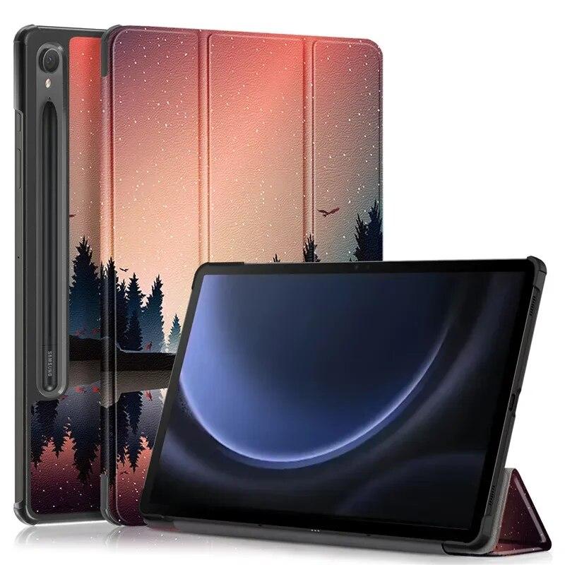 Кожаный чехол для планшета Samsung Galaxy Tab S9 FE S9FE 2023, чехол 10,9 дюйма, складная магнитная подставка, чехол Smart Folio для планшета Samsung Tab S9 FE