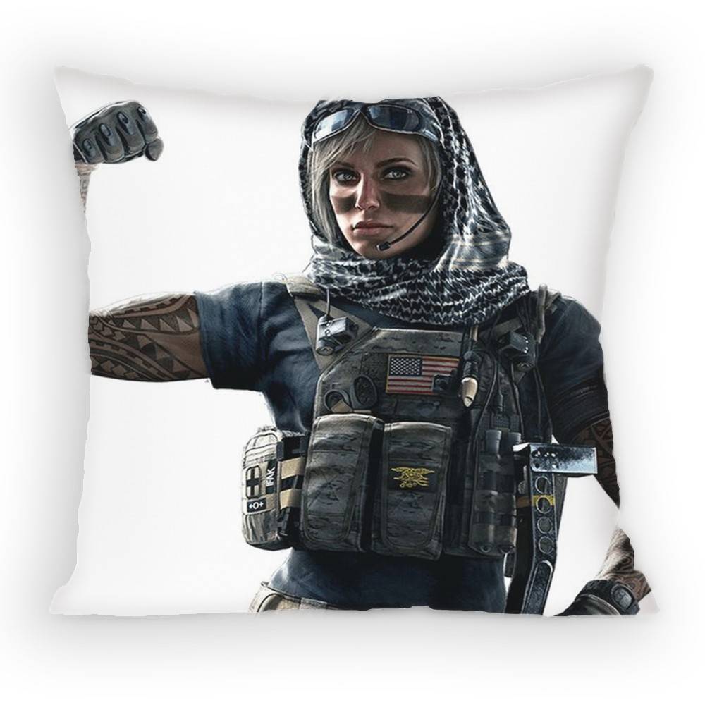 Tom Clancys Rainbow Six Siege Character Pillow Case Sofa Living Room for Bedroom Cushion Square Cushion Nap Time