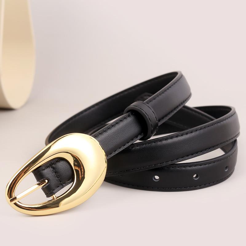 Women'S Leather Belt Niche Literary Pin Buckle Decorative Jeans Belt Women