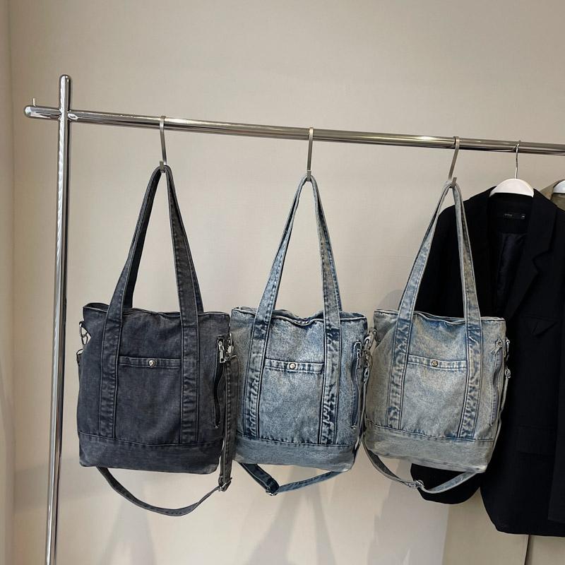 Сумка-тоут из денима, женская сумка на плечо, винтажная сумка