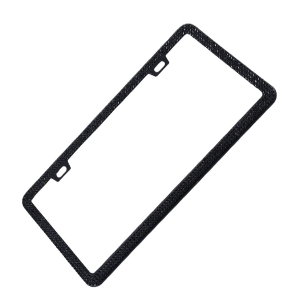 Black and White New ultra-thin License Plate Frame Cover Holder Accessories Crystal and Stainless Steel