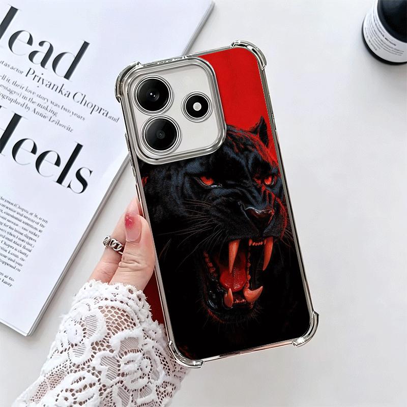 Черная Пантера Крутое Животное Покрытие Чехол Для Телефона Для Xiaomi Redmi Note 14 15 Pro Plus 13 12 11 11S 11T 10 9S 9 5G Защита от Падения Подушка Безопасности