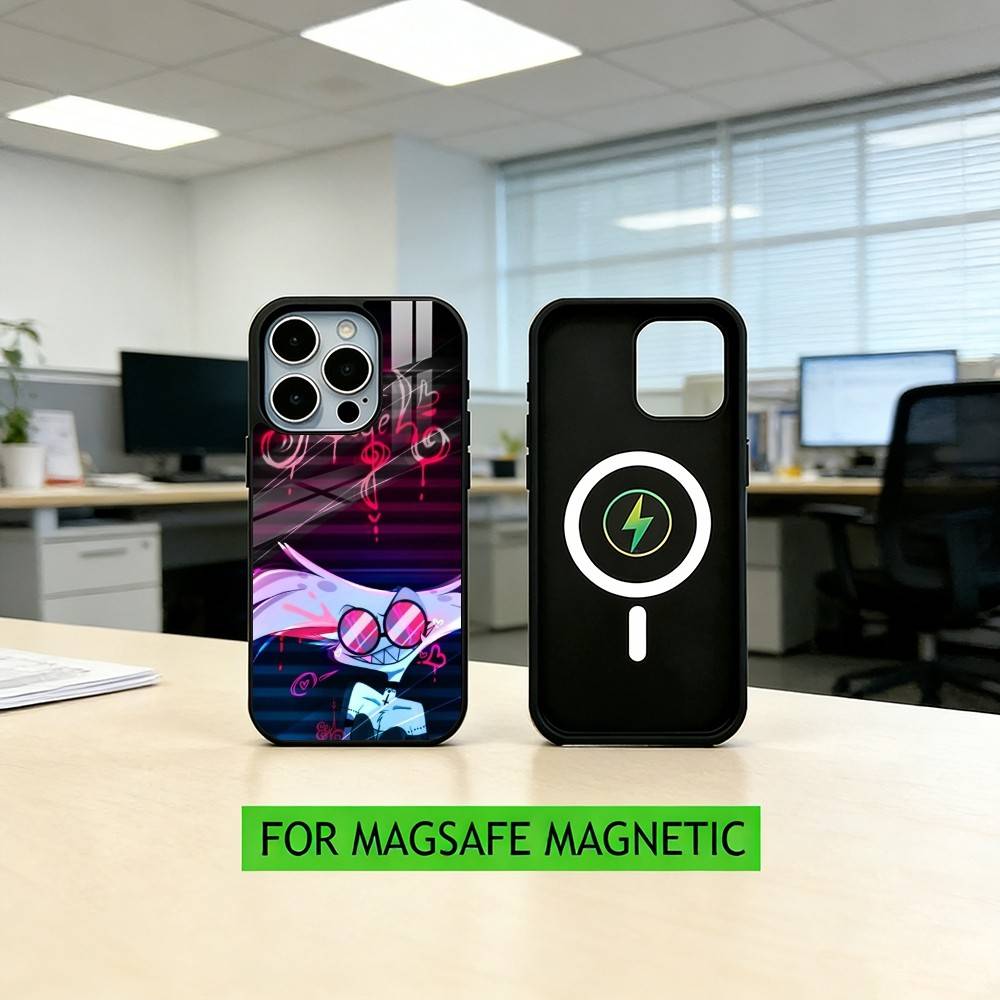 Чехол для телефона H-hazbin hotel angel dust для iPhone 17, 16, 15, 14, 13, 12, 11 Plus, Pro, магнитный, для беспроводной зарядки Magsafe