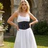 Euro-American Aesthetic Corset Belt Black Waistband Trendy Waist Stretch Cummerbunds  Female