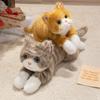 Simulated Prone Kitten Stuffed Toy Fluffy Realistic Cat Plush Orange Tabby Pure White Grey Cat Doll Sofa Bed Home Decor