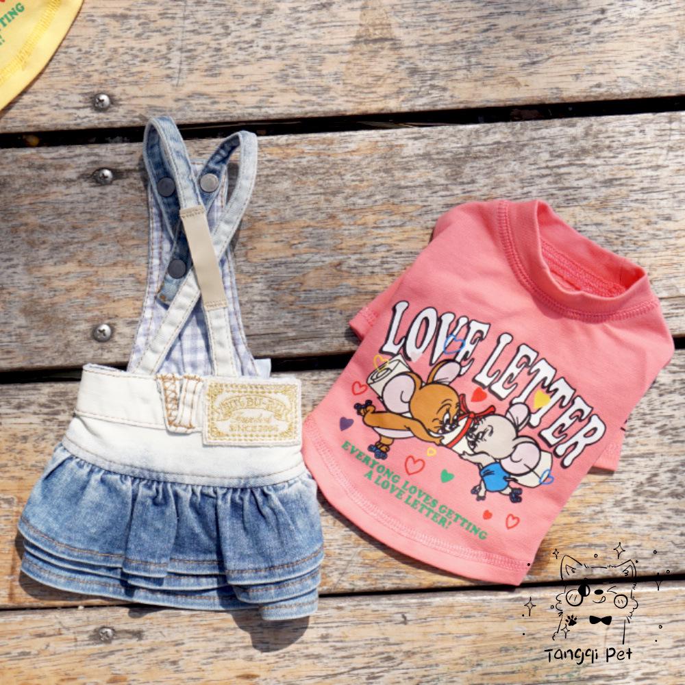 Tangqi Классическое Модное Джинсовое Платье-Сарафан с Градиентом для Кошек и Собак