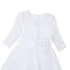Girl Floral Lace Flower Dress Half Sleeved First Communion Wedding Bridesmaid Party Prom Gown