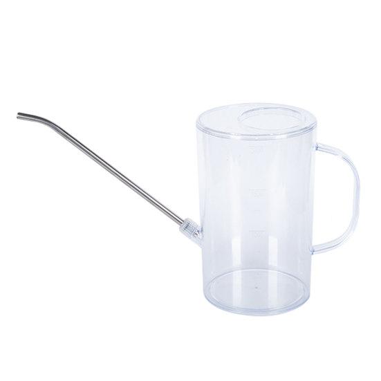 Garden Watering Can Steel Spout Transparent Body with Long Stainless Non-Slip Handle Watering