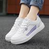 Кроссовки легкие низкие туфли для женщин с круглым носком на шнуровке повседневные новые весенне-осенние белые туфли на платформе спортивная обувь 2024 PU