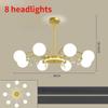 Nordic LED Chandeliers Indoor Glass Living Room Dining Bedroom Lighting Modern Hanging Ceiling Copper Lamp
