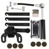 Portable Bicycle Pump 120PSI 16‑in‑1 Multifunction Tire Inflator Repair Patch Kit Bike PartsBlack
