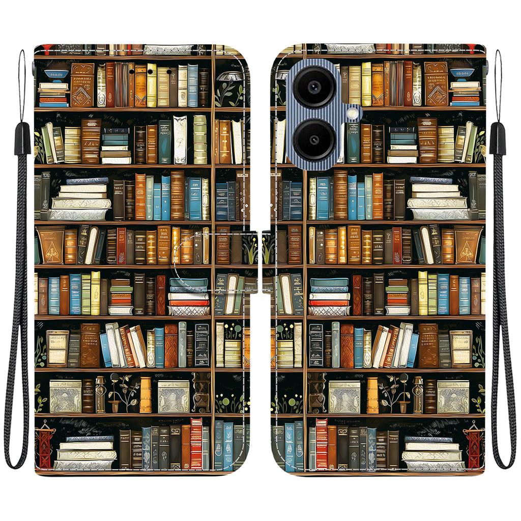 Чехол-книжка из искусственной кожи ручной работы для Samsung Galaxy A07 (A075F/A075M)- Противоскользящий ударопрочный чехол с ремешком на запястье и дизайнами в виде сердец/роз и кошек