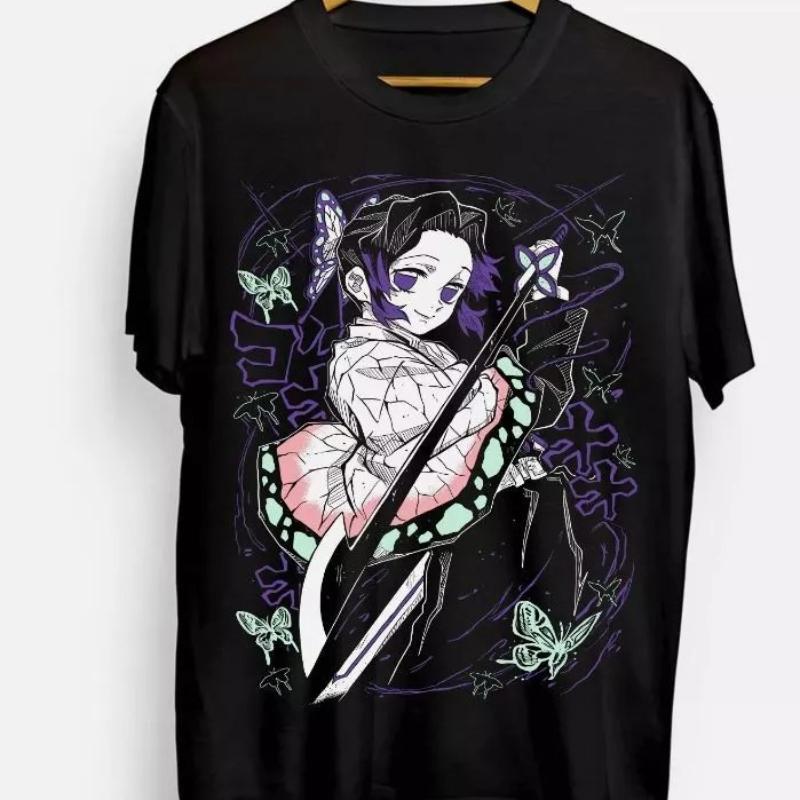 Shinobu Kocho T-shirt Demon Killer Kimetsu No Yaiba Design Anime T-shirt Summer New Men's and Women's Streetwear