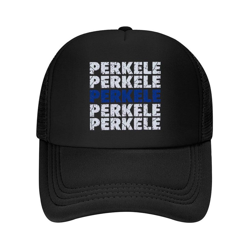 Distressed Finnish Slogan Block Lett Mesh Baseball Cap Polyester Forward Observations Hat Adjustable Golf Hat Summer