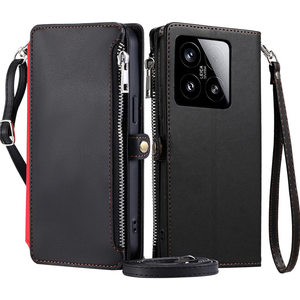 015 Style For Xiaomi 15 Case TPU+PU Leather Wallet Phone Cover with Straps