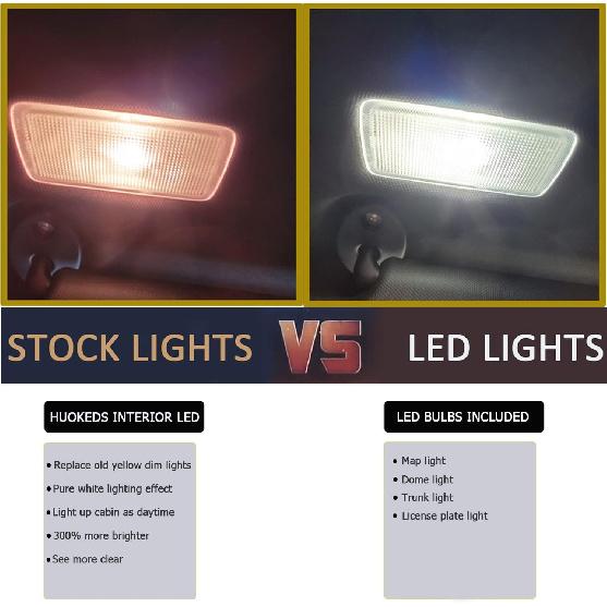 6pcs Civic Interior LED Lights Replacement for 2016 2017 2018 2019 2020 2021 Honda Civic 6000K Super Bright White interior LED bulbs replacement
