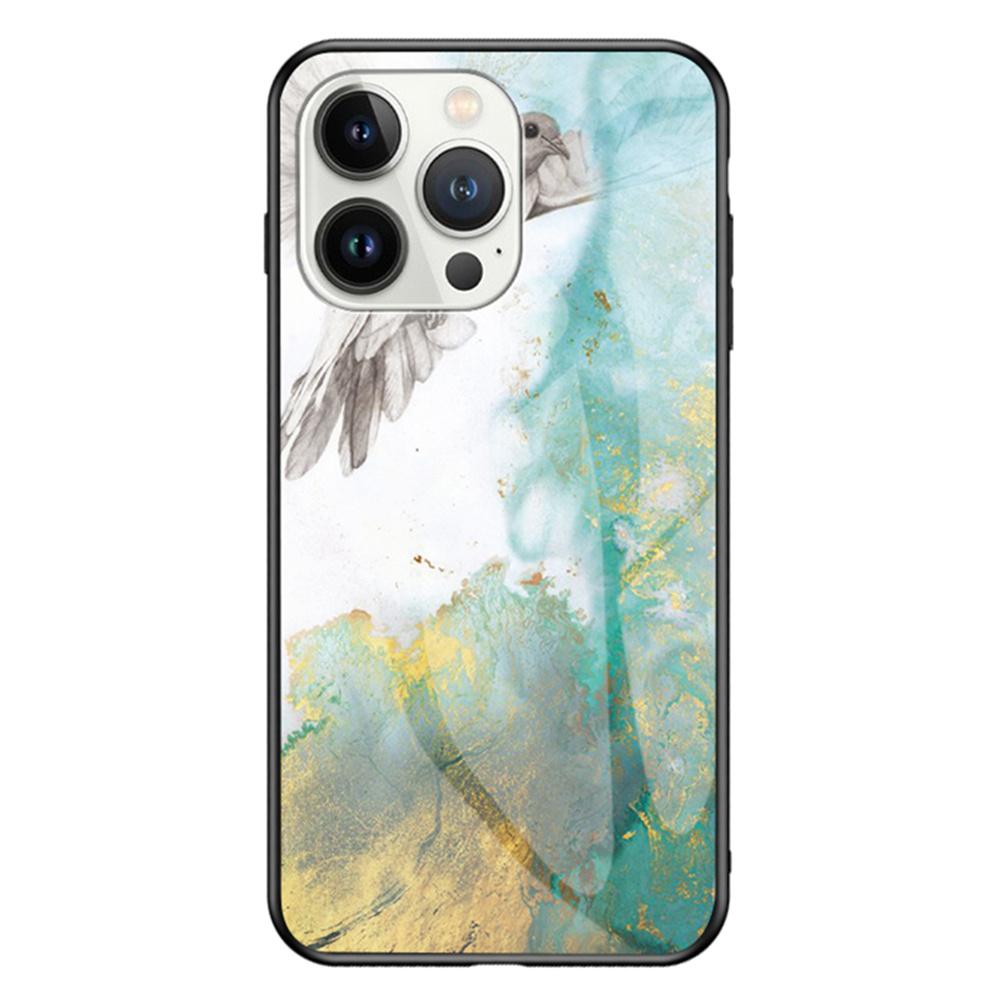 Чехол для iPhone 16 Pro с мраморным узором, защитная крышка для телефона из закаленного стекла+ПК+ТПУ