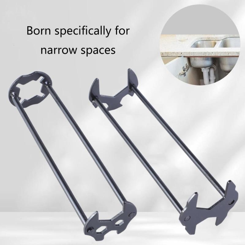 2 шт. многофункциональный инструмент для ремонта сантехники, желоба, ключ для раковины, ключ для крана для раковины, ключ для сантехнических труб, гаечный ключ для ванной комнаты, инструмент