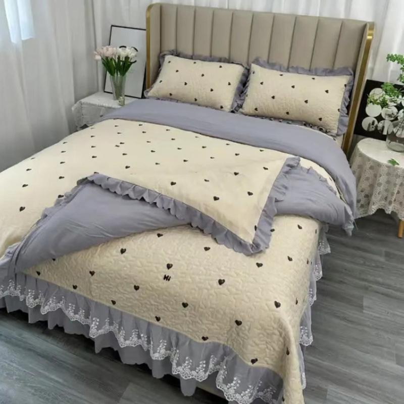 Комплект постельного белья класса А для матери и младенца, 4 предмета, утолщенные стеганые простыни, 3 предмета, комплект маленького жаккардового пододеяльника из бамбукового хлопка, осень, зима